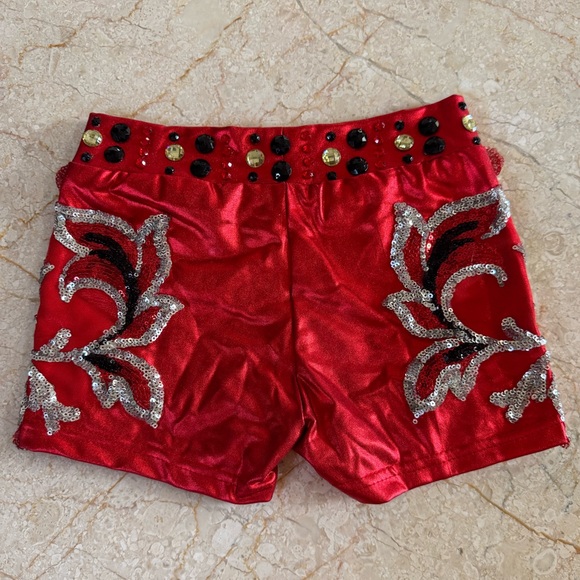 Glamour Costumes Red Sequin 2 Piece Dance Costume - Picture 5 of 13